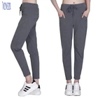 French Terry Skinny Casual Tie Waist workout gym Track Active Sport wear Lounge Sweat women jogger pants with side zip Pockets