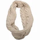 Womens Thick Ribbed Knit Winter Infinity Circle Loop Scarf