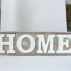 Rustic wooden "home" decorative storage gift jewelry box organizer table box with four drawers