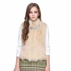 2017 women fashion wholesale genuine fox fur vest with stand collar