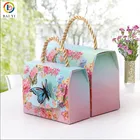 Gift Bags with Handles Butterfly Flowers Dessert Paper Candy Boxes Wedding Decoration Marriage Beautiful Gift Wrap