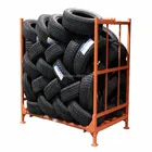 Warehouse stackable industrial storage post pallet and tire racks