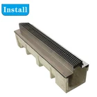 stainless steel cover steel edge resin concrete drain trench channel