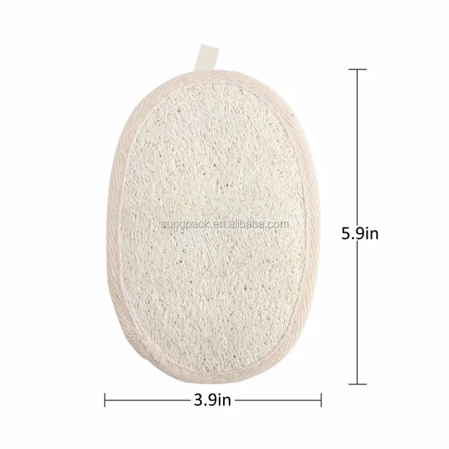 natural loofah pad shower sponge exfoliate glove oval bath towel