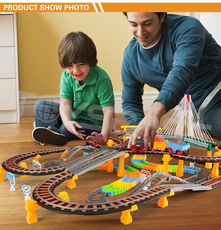 Train Set Slot Car Plastic Super Roller Coaster Electric Train