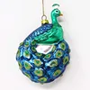 Factory directly sell hand blow glass hanging peacock christmas ornament