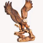 Popular Handcrafted Polyresin wooden finishl Eagle figurine