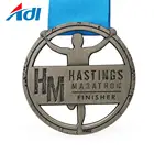 custom zinc alloy embossed metal logo medal for sale