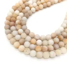 8mm Matte Natural Stone Yellow Chalcedony FrostedSemi-precious stone Loose Beads Making Jewelry