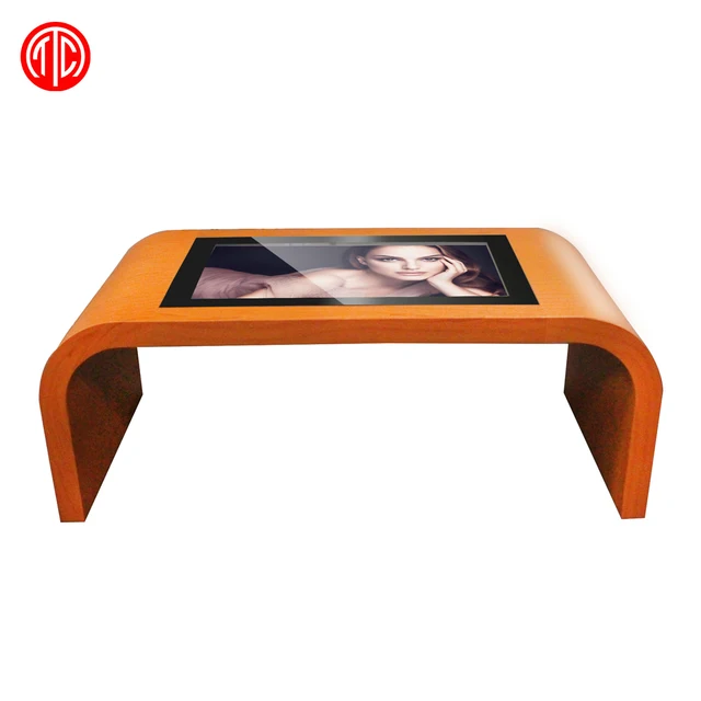 32" 42" 55" Wooden style touch screen table with 6 mm tempered glass