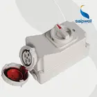 Universal Red 3P+N+E 5 Pins Copper Electrical 250V Plug Socket