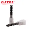 3A Series Of DJTOL Four Flutes Milling Cutter Solid Carbide End Mills For CNC Machine