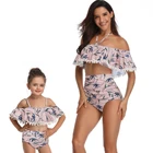 Mommy And Baby Girls Two Pieces Bikini Family Swimsuit Fashion Printing Parent-Child Swimwear