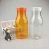 BPA Free Food Grade clear 10oz 300ml 200ml round empty clear PET plastic milk tea juice pudding bottles with clear lids