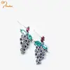 Wholesale Hot Selling fruit innovate ear stud grape with crystal stone