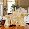 European style 100% cotton gold royal jacquard wedding luxury queen comforter duvet cover bedding set