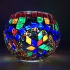 Unique turkish handmade glass mosaic candle holder for home decoration and wedding made in China