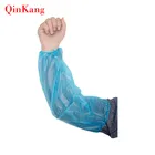Machinery made disposable plastic blue CPE sleeve cover