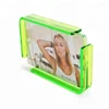 8MM Acrylic thickness Neon Green color edge double sided magnet glass photo frame