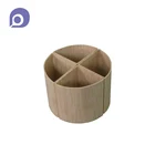 Magnetic round shape 4 divided paper material pen holder