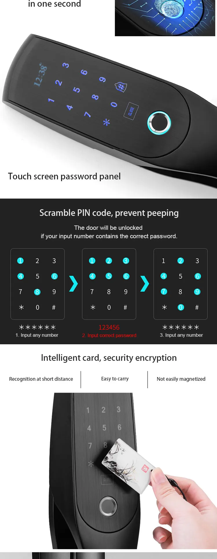 Trade assurance NB-IOT remote phone APP home appliance fingerprint smart door lock with password and card - ANKUX.COM