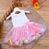 High Quality Fancy Petal&Pearl Baby Girl Party Princess Dresses Seven Colors