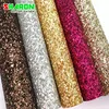 Twill back chunky glitter roll fabric leather for hairbow