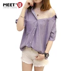 V-neck stitching printing ladies blouse/wholesale for women shirt