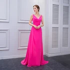 New Design Chiffon Beaded Women's Peach Dinner Gown Evening Dress