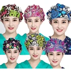 100% cotton printed hat scrub cap Operating Cap Ladies Kitchen Cap Anti-hair, Anti-smoke Women's Household Cooking Cap