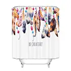 Watercolor Decor Art DreamCatcher Feathers Design Native American Style Custom Print Waterproof Bathroom Shower Curtain