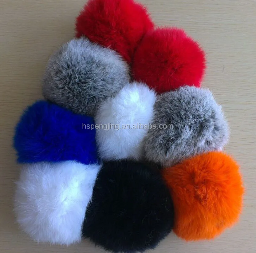 多色とかわいい100％手作りの本物のウサギ毛皮のポンポン仕入れ・メーカー・工場