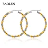 Fashion High Quality Indian Stainless Steel Gold Plated Large Big Twist Hoop Earrings