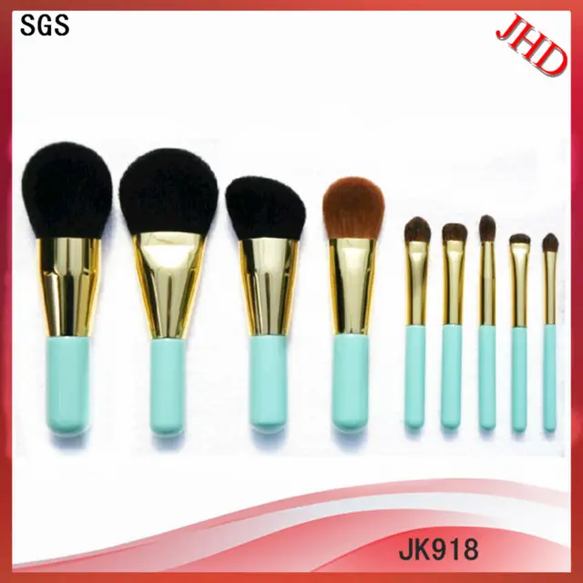 9pcs natural hair make up brushes/natural make up brush