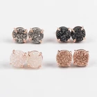 2019 Wholesale Fashion Custom Rose Gold druzy jewelry stud earrings for women