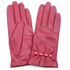 High Quality touch screen mittens custom made Lady Sheepskin Leather Glove