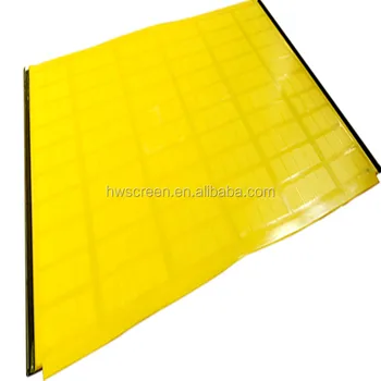Tensioned polyurethane screen mesh with metal hooks with high separating and screening efficiency