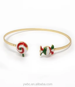 hand made christmas gift lollipop gold bangle bracelet