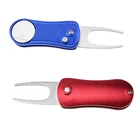 multifunctional zinc alloy golf fork custom divot tool with golf ball marker