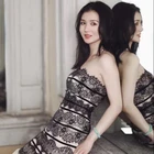 2019 JULIA&JULIE Water soluble lace tube top long slim dress