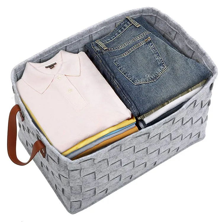 Large Organizer Collapsible Felt Storage Basket Bins Box Cubes