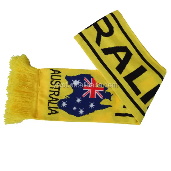 acrylic winter knitted yellow black football team fan club