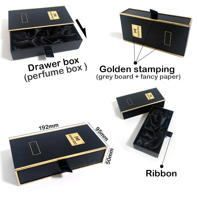 sliding drawer box perfume box paperboard packing box with