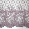 Hand beads sequins lace fabric high quality lace fabric with beads and pearl lilac tulle african lace HY0853-1