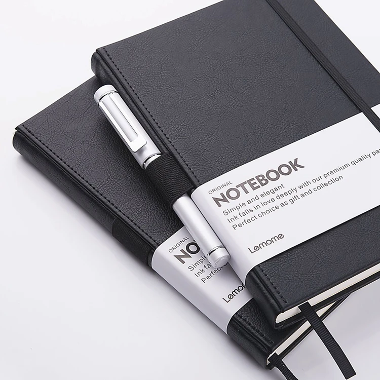 leather notebook with pen loop 120gsm paper customize gift