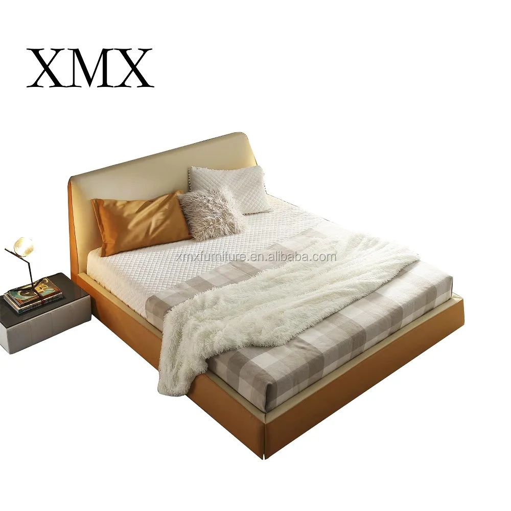 xmx king size bed living room funrniture simple two color pu bed