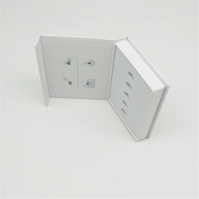 book type folding paper box with mirror ,ribbon,makeup