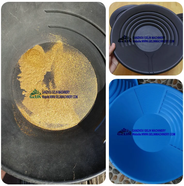 High Quality 14" & 15" Gold Washing Plastic Gold Pan With Deep Riffles