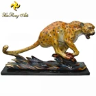 Metal crafts brass leopard statue brass animal statue for home decoration