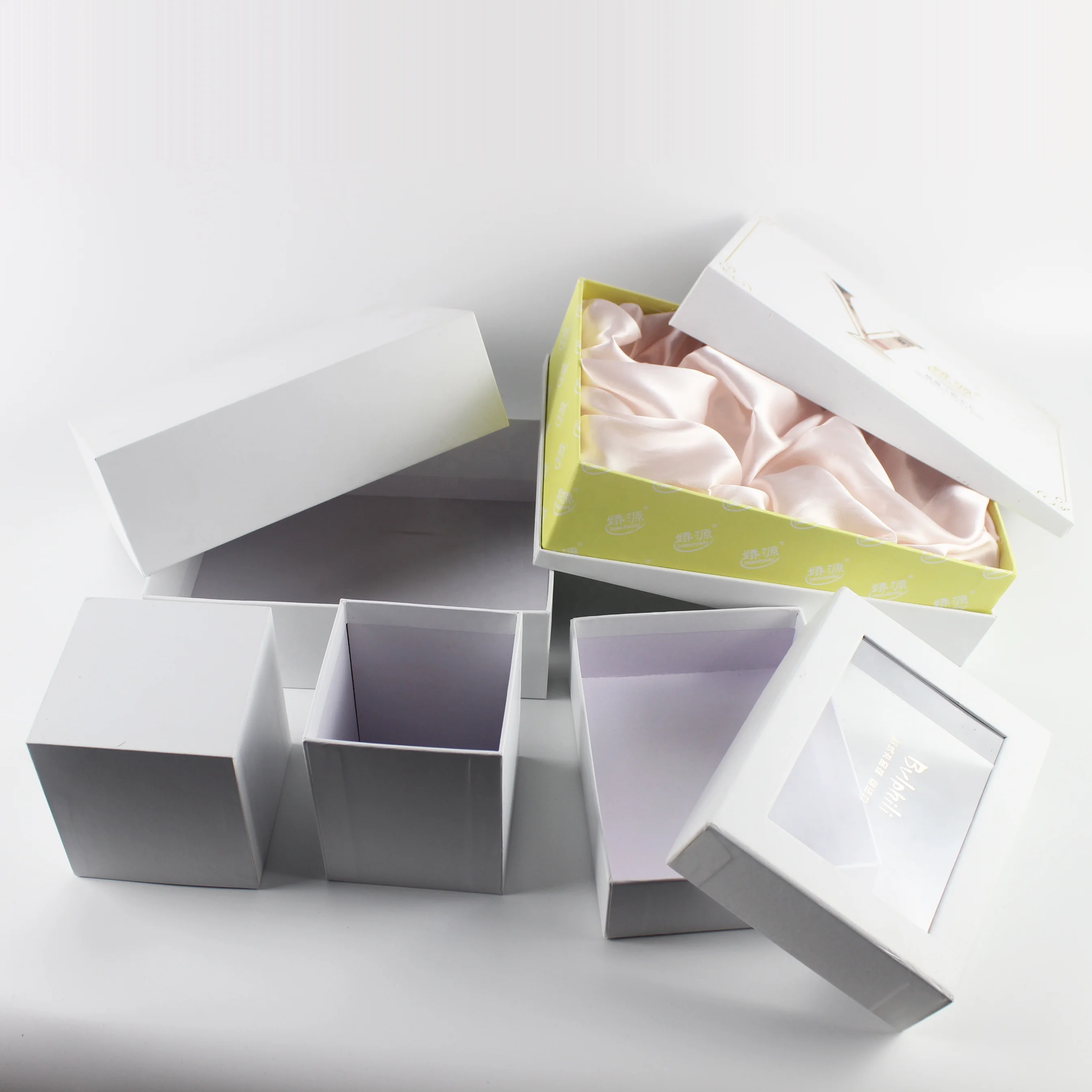 recyclable different boxes white paper cardboard present gift